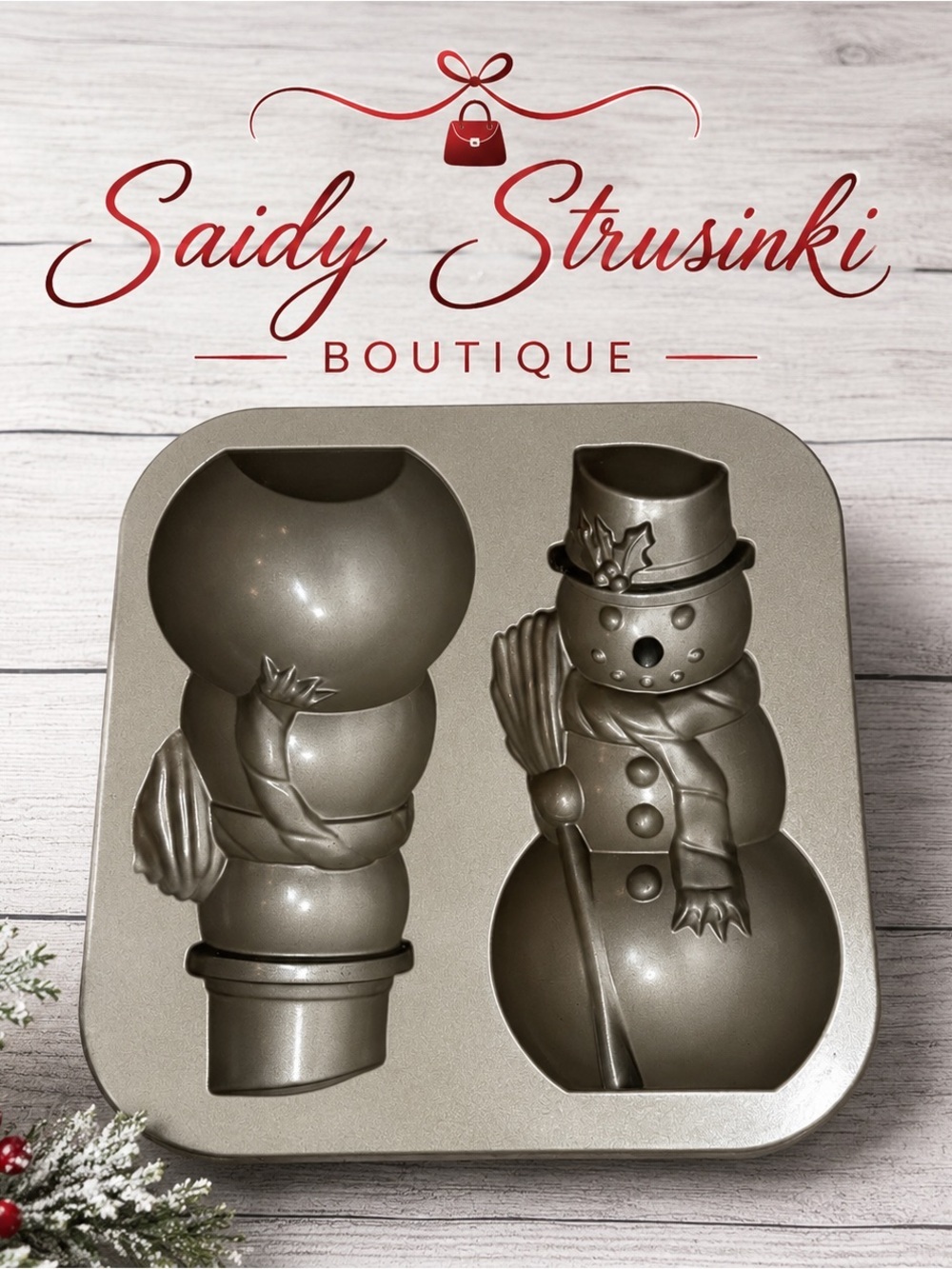 Nordic Ware 10 Cup 3D Snowman Cake Baking Pan Mold Cast Aluminum USA holidays